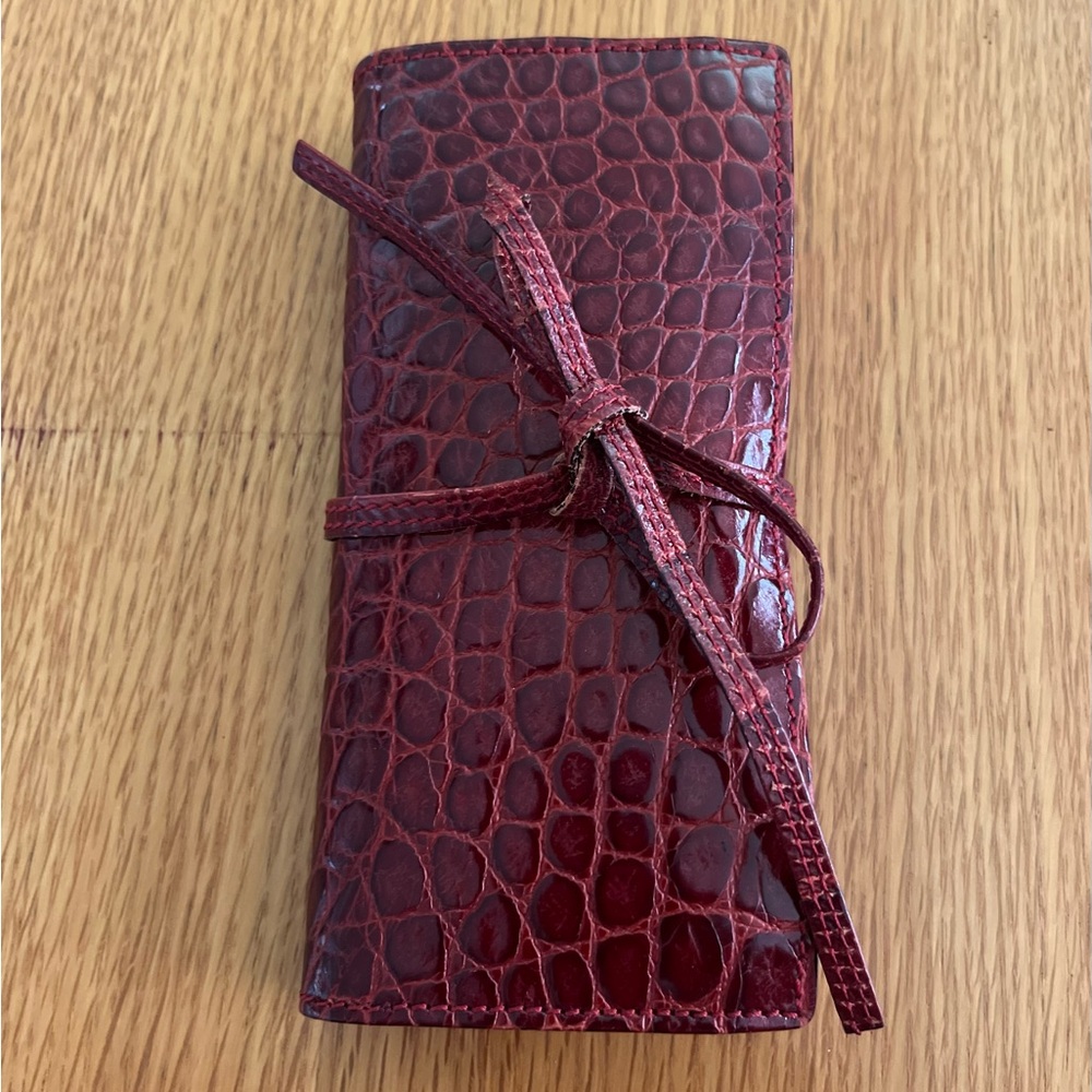 NEW! Leather Traveling Jewelry Holder - Burgundy